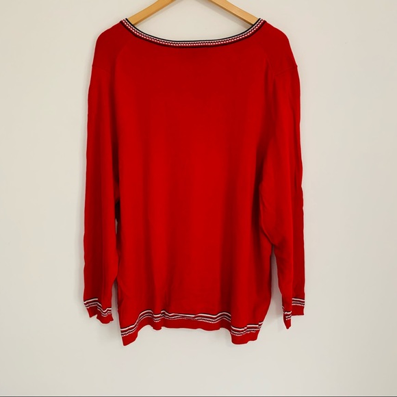 Tommy Hilfiger Red Cotton Light Weight Sweater - Picture 4 of 7